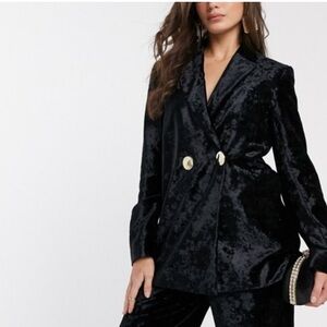 Elegant Black Velvet Women's Blazer